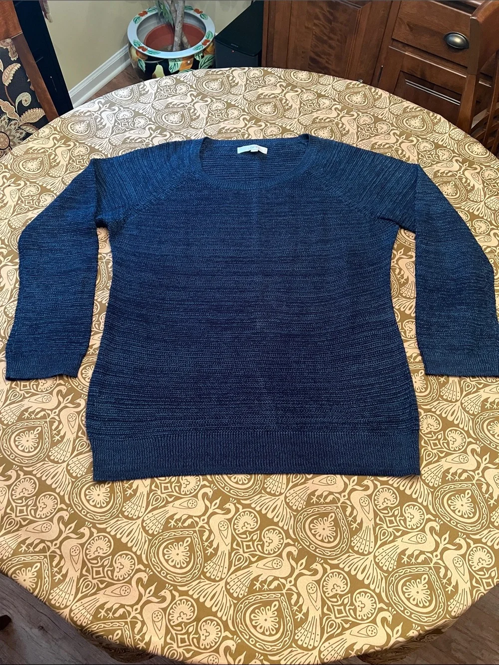 LOFT Navy & Blue Knit Crewneck Pullover Sweater